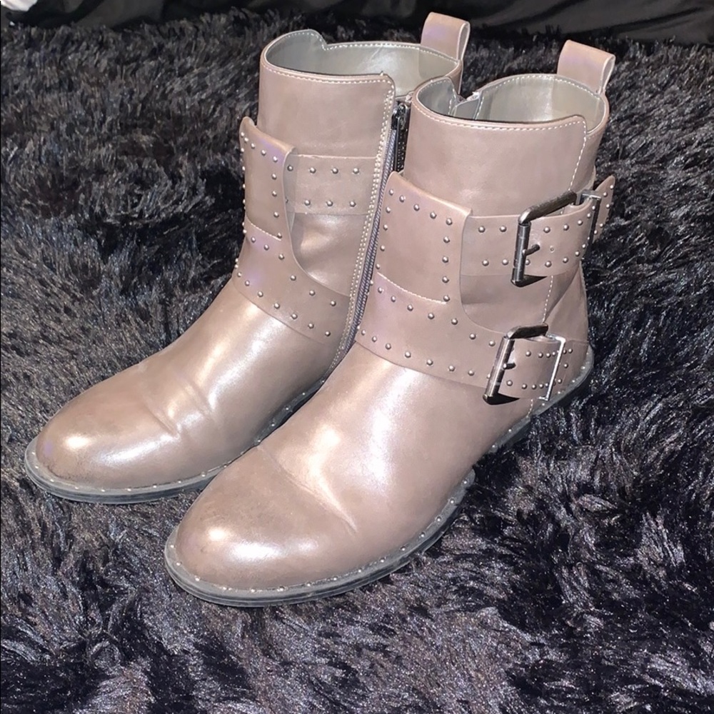 Charles by Charles David Grey Studded Booties